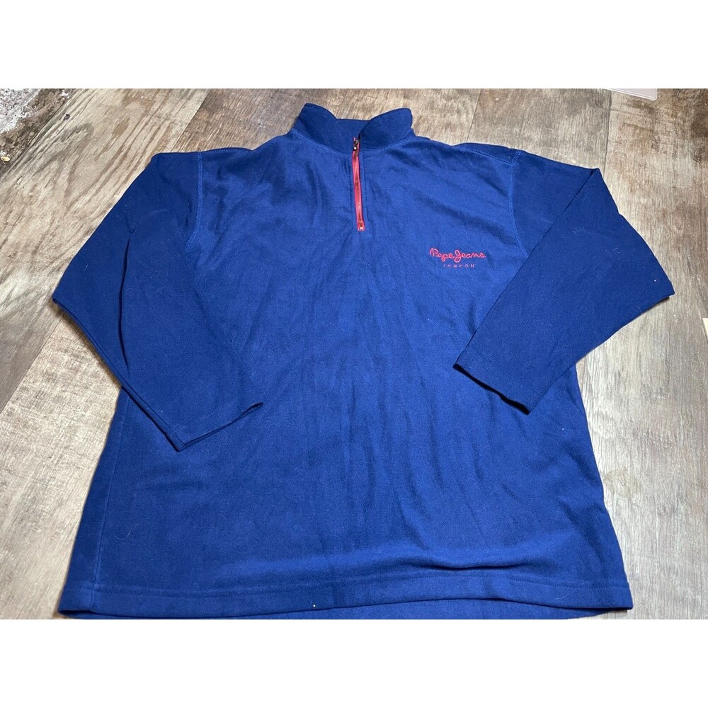 Pepe Jeans Jeans Sweater Mens Medium M Long Sleeve Blue Zip Closure Polyester